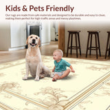 Ivory Beige Baroque Medallion Decorative Scroll Motifs(Beige)