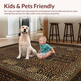Ultra Soft Area Rug, Non Slip, Stain Resistant, Washable Area Rugs for Living Room, Bedroom, Dynamic Nature Motif Design(Brown)