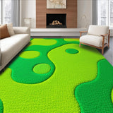 Ultra Soft Area Rug, Non Slip, Stain Resistant, Washable Area Rugs for Living Room, Bedroom, Whimsical Green Cat Entryway Rug Washable Design(Green)