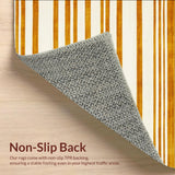 Ultra Soft Area Rug, Non Slip, Stain Resistant, Washable Area Rugs for Living Room, Bedroom, Vintage Striped(Yellow)