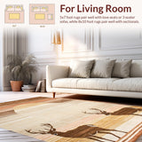 Ultra Soft Area Rug, Non Slip, Stain Resistant, Washable Area Rugs for Living Room, Bedroom, Rustic Earthy Sika Print Elegance(Brown)