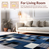 Chic Geometric Blue Gray Motif(Blue)