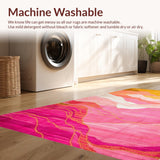 Ultra Soft Area Rug, Non Slip, Stain Resistant, Washable Area Rugs for Living Room, Bedroom, Gradient Sunset Ombre Aesthetic(Yellow)