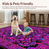 Ultra Soft Area Rug, Non Slip, Stain Resistant, Washable Area Rugs for Living Room, Bedroom, Mesmerizing Multicolor Ethereal Design(Pink)