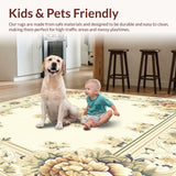 Ultra Soft Area Rug, Non Slip, Stain Resistant, Washable Area Rugs for Living Room, Bedroom, Abstract Modern Beige and Ivory(Beige)