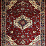 Ultra Soft Area Rug, Non Slip, Stain Resistant, Washable Area Rugs for Living Room, Bedroom, Timeless Medallion Vintage Flair(Red)