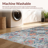 Ultra Soft Area Rug, Non Slip, Stain Resistant, Washable Area Rugs for Living Room, Bedroom, Vintage Grey Floral Elegance(Gray)