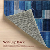 Ultra Soft Area Rug, Non Slip, Stain Resistant, Washable Area Rugs for Living Room, Bedroom, Modern Whimsical Patterned Flair(Blue)