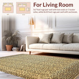 Ultra Soft Area Rug, Non Slip, Stain Resistant, Washable Area Rugs for Living Room, Bedroom, Chic Leopard Spot Beige Brown Viscose Animal(Beige)