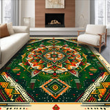 Ultra Soft Area Rug, Non Slip, Stain Resistant, Washable Area Rugs for Living Room, Bedroom, Ornate Medallion Bedroom Rug for Pet Owners(Green)