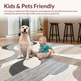 Ultra Soft Area Rug, Non Slip, Stain Resistant, Washable Area Rugs for Living Room, Bedroom, Rustic Warm Tones with Depth(Beige)