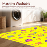 Ultra Soft Area Rug, Non Slip, Stain Resistant, Washable Area Rugs for Living Room, Bedroom, Enchanting Rainbow Smiley Arrangement(Yellow)