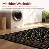 Ultra Soft Area Rug, Non Slip, Stain Resistant, Washable Area Rugs for Living Room, Bedroom, Elegant Minimalist Cat Motif(Brown)