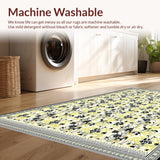 Ultra Soft Area Rug, Non Slip, Stain Resistant, Washable Area Rugs for Living Room, Bedroom, Timeless Green Botanical Harmony(Beige)