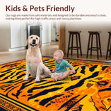 Ultra Soft Area Rug, Non Slip, Stain Resistant, Washable Area Rugs for Living Room, Bedroom, Vibrant Animal Shape Aesthetic(Orange)