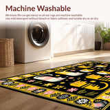 Ultra Soft Area Rug, Non Slip, Stain Resistant, Washable Area Rugs for Living Room, Bedroom, Serene Cozy Cat-Inspired Decoration(Black)
