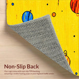 Ultra Soft Area Rug, Non Slip, Stain Resistant, Washable Area Rugs for Living Room, Bedroom, Astronaut Adventure Dynamic Aesthetic(Yellow)