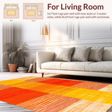 Ultra Soft Area Rug, Non Slip, Stain Resistant, Washable Area Rugs for Living Room, Bedroom, Vibrant Abstract Color Splash Design(Yellow)
