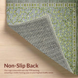Ultra Soft Area Rug, Non Slip, Stain Resistant, Washable Area Rugs for Living Room, Bedroom, Vibrant Rustic Green Overtones(Gray)
