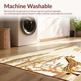 Ultra Soft Area Rug, Non Slip, Stain Resistant, Washable Area Rugs for Living Room, Bedroom, Sweet Safari Animal Area for Nursery Gentle Beige Wild Creatures(Beige)