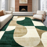 Ultra Soft Area Rug, Non Slip, Stain Resistant, Washable Area Rugs for Living Room, Bedroom, Modern Abstract Swirls Machine Area(Green)
