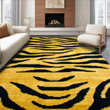 Ultra Soft Area Rug, Non Slip, Stain Resistant, Washable Area Rugs for Living Room, Bedroom, Modern Geometric Tiger Area(Gold)