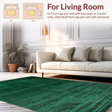 Ultra Soft Area Rug, Non Slip, Stain Resistant, Washable Area Rugs for Living Room, Bedroom, Lush Tropical Print Design(Green)