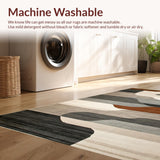 Ultra Soft Area Rug, Non Slip, Stain Resistant, Washable Area Rugs for Living Room, Bedroom, Contemporary Soft Neutral Geometry(Gray)