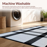 Ultra Soft Area Rug, Non Slip, Stain Resistant, Washable Area Rugs for Living Room, Bedroom, Minimalist Low Pile Stain Resistant Dorm Carpet(Black)