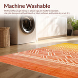 Ultra Soft Area Rug, Non Slip, Stain Resistant, Washable Area Rugs for Living Room, Bedroom, Modern Freeform Color Blend Style(Orange)