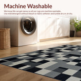 Ultra Soft Area Rug, Non Slip, Stain Resistant, Washable Area Rugs for Living Room, Bedroom, Playful Black and White Pattern(Gray)