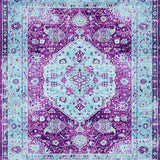 Ultra Soft Area Rug, Non Slip, Stain Resistant, Washable Area Rugs for Living Room, Bedroom, Transitional Earth Tone Composition(Purple)