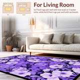 Ultra Soft Area Rug, Non Slip, Stain Resistant, Washable Area Rugs for Living Room, Bedroom, Lush Fluffy Lavender Shag Style(Purple)