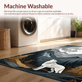 Ultra Soft Area Rug, Non Slip, Stain Resistant, Washable Area Rugs for Living Room, Bedroom, Sophisticated Vintage Mountain Landscape(Gray)