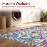 Ultra Soft Area Rug, Non Slip, Stain Resistant, Washable Area Rugs for Living Room, Bedroom, Modern Abstract Patterned Delight(White)