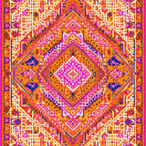 Ultra Soft Area Rug, Non Slip, Stain Resistant, Washable Area Rugs for Living Room, Bedroom, Rustic Ogee Design in Warm Hues(Orange)