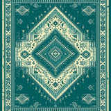 Ultra Soft Area Rug, Non Slip, Stain Resistant, Washable Area Rugs for Living Room, Bedroom, Vintage Style Entryway Washable Soft Area Rug(Green)