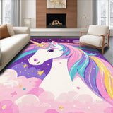 Ultra Soft Area Rug, Non Slip, Stain Resistant, Washable Area Rugs for Living Room, Bedroom, Charming Rainbow Youthful Aesthetic(White)
