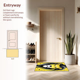 Ultra Soft Area Rug, Non Slip, Stain Resistant, Washable Area Rugs for Living Room, Bedroom, Charming Childlike Illustration Rug(Yellow)