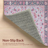 Ultra Soft Area Rug, Non Slip, Stain Resistant, Washable Area Rugs for Living Room, Bedroom, Whimsical Pastel Floral Aesthetic(Blue)