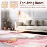 Ultra Soft Area Rug, Non Slip, Stain Resistant, Washable Area Rugs for Living Room, Bedroom, Chic Abstract Marble Fusion(White)