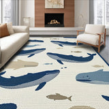 Ultra Soft Area Rug, Non Slip, Stain Resistant, Washable Area Rugs for Living Room, Bedroom, Serene Nautical Palette Composition(Blue)