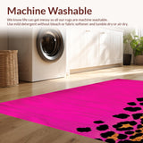 Ultra Soft Area Rug, Non Slip, Stain Resistant, Washable Area Rugs for Living Room, Bedroom, Chic Vintage Cheetah Aesthetic(Pink)