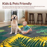 Ultra Soft Area Rug, Non Slip, Stain Resistant, Washable Area Rugs for Living Room, Bedroom, Vibrant Prehistoric Animal Aesthetic(Gray)