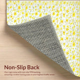 Ultra Soft Area Rug, Non Slip, Stain Resistant, Washable Area Rugs for Living Room, Bedroom, Lively Floral Patterned Decor(Yellow)