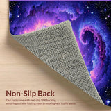 Ultra Soft Area Rug, Non Slip, Stain Resistant, Washable Area Rugs for Living Room, Bedroom, Whimsical Starry Night Illusion(Purple)