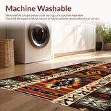 Ultra Soft Area Rug, Non Slip, Stain Resistant, Washable Area Rugs for Living Room, Bedroom, Native American Pattern Bedroom Stain-Resistant Carpet(Brown)