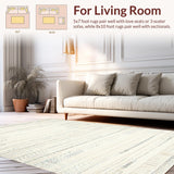 Ultra Soft Area Rug, Non Slip, Stain Resistant, Washable Area Rugs for Living Room, Bedroom, Minimalist Warm Creamy Touch(Ivory)