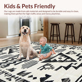 Ultra Soft Area Rug, Non Slip, Stain Resistant, Washable Area Rugs for Living Room, Bedroom, Luxurious Black and White Medallion(Black)