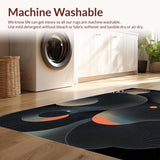 Ultra Soft Area Rug, Non Slip, Stain Resistant, Washable Area Rugs for Living Room, Bedroom, Elegant Grayscale Abstract Design(Gray)